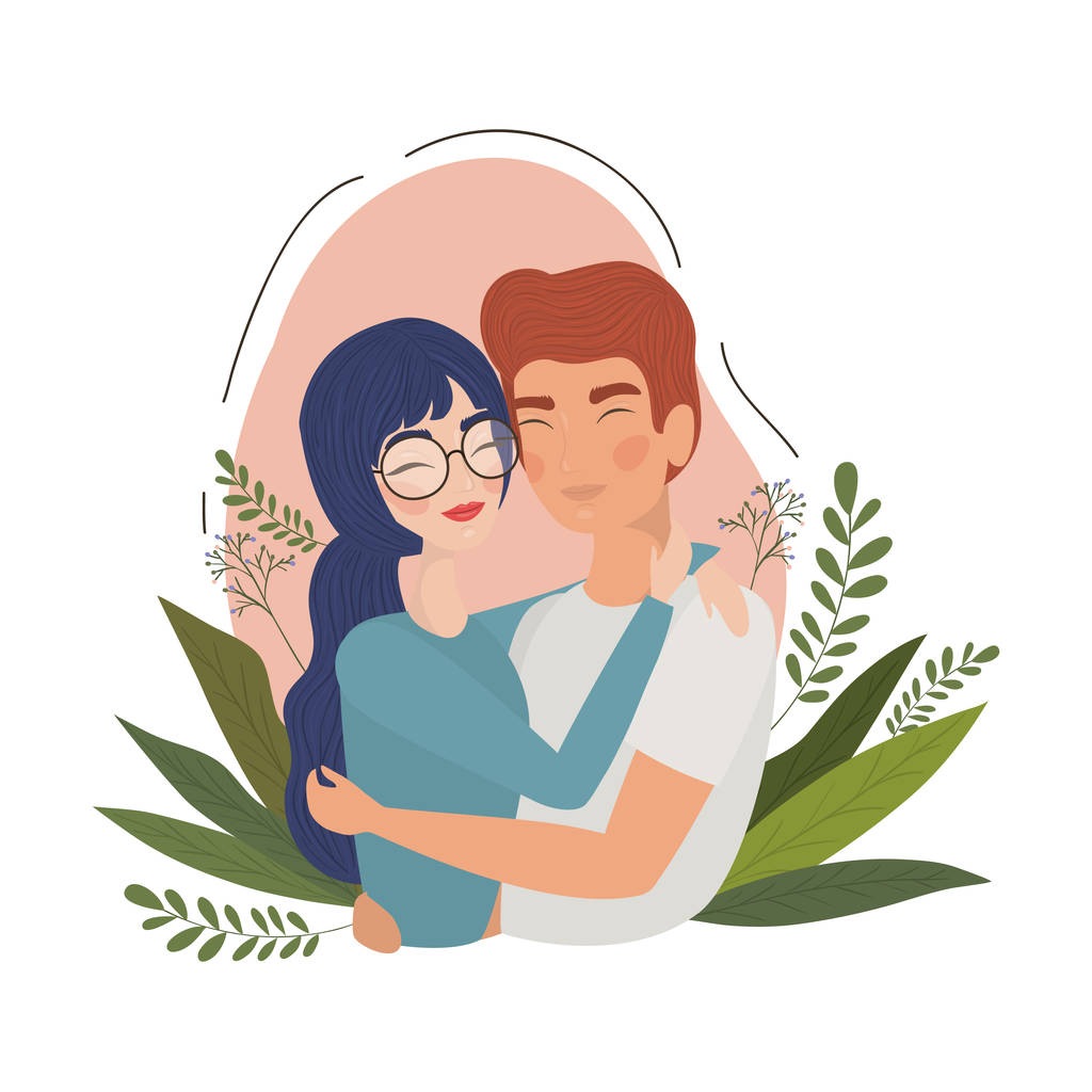 夫妇的妇女和男子绘图矢量设计